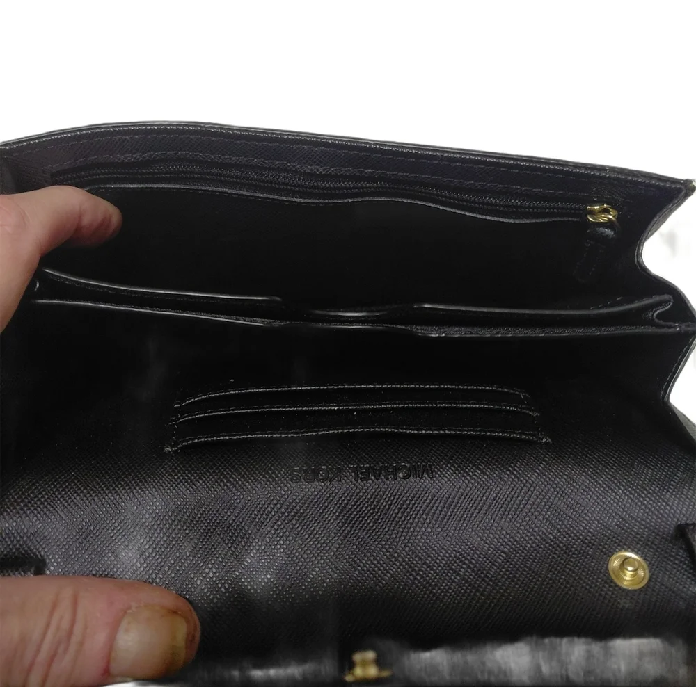 Michael Kors Black Wallet Clutch with Gold Logo - Picture 6 of 11